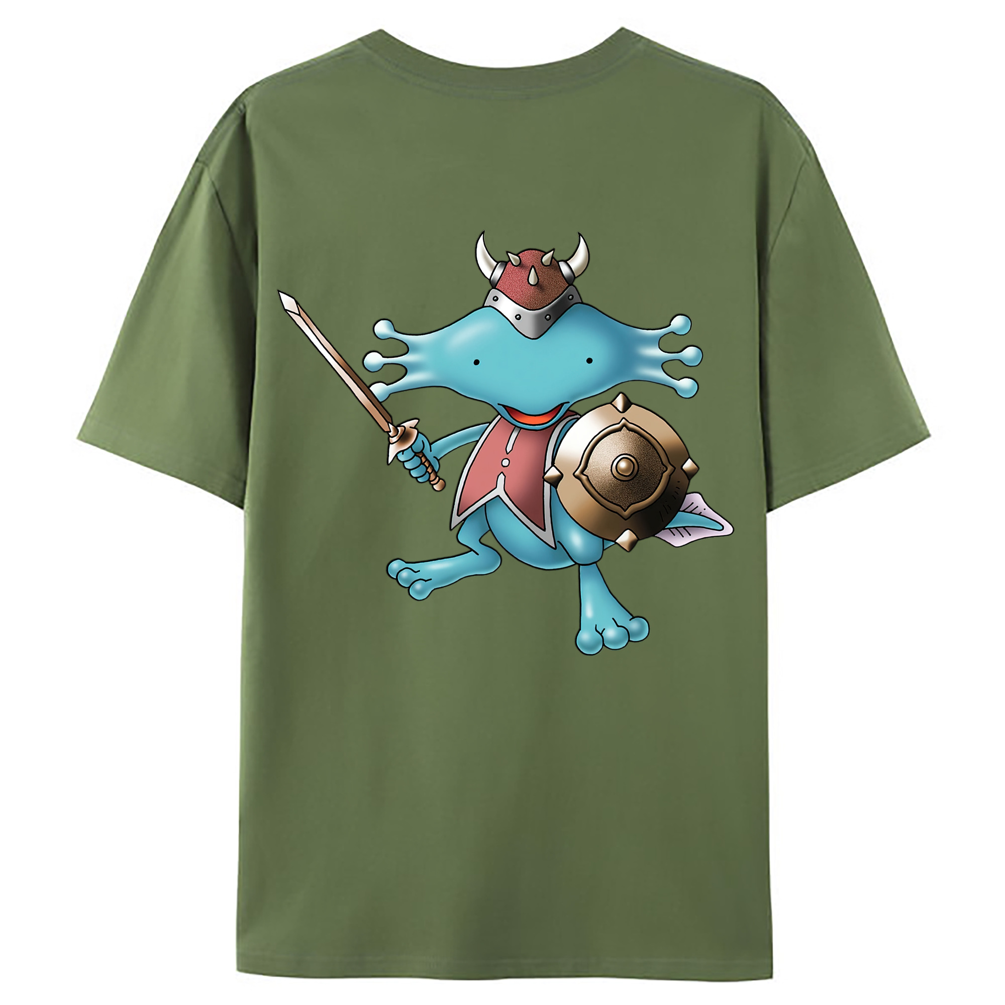 （画像用） ドラゴンクエスト Doragon Kuesuto Dragon Quest 綿100％ メンズ半袖Tシャツ（バックプリント） 通気性